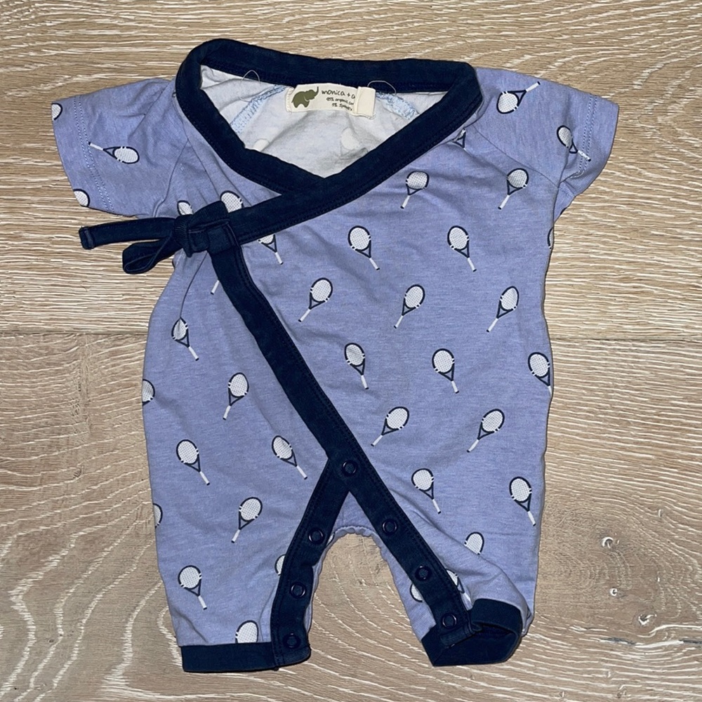 Monica + Andy Sweet Baby B Romper Newborn Match Point
